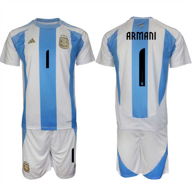 Men's Argentina #1 Armani White Blue 2024-25 Home Soccer Jersey Suit,We sell and wholesale Men's Argentina #1 Armani White Blue 2024-25 Home Soccer Jersey Suit on line form chian!